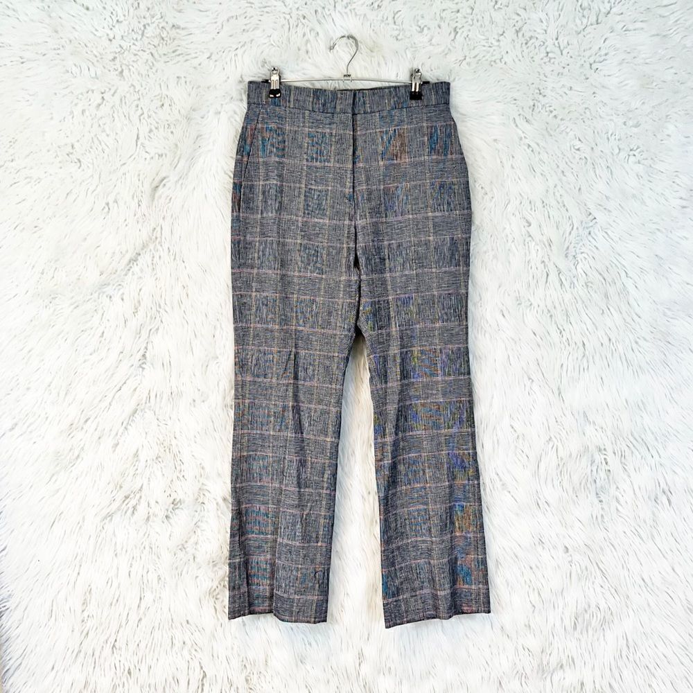 sandro plaid wool blend trousers - Picture 1 of 6